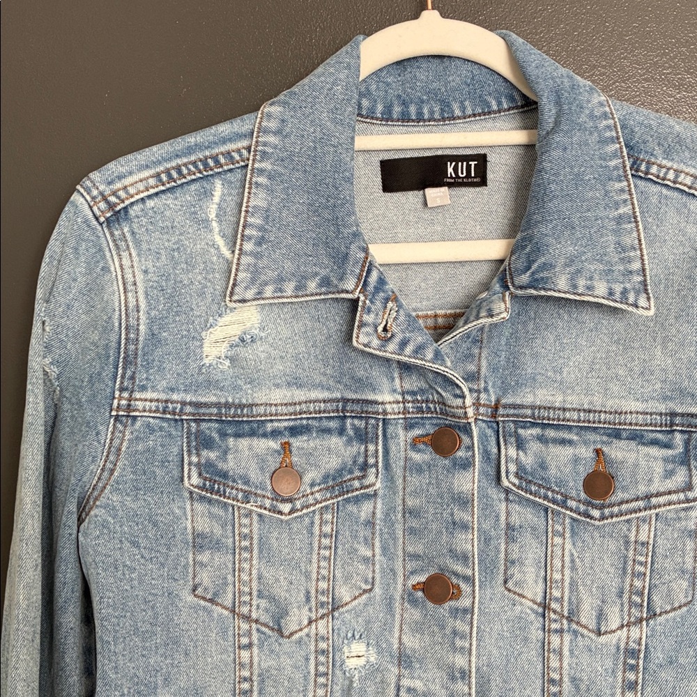 Kut from the Kloth Julia Denim Jacket Sz S - Picture 6 of 10